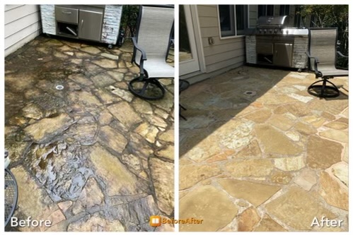 Soft Washed Rock Patio