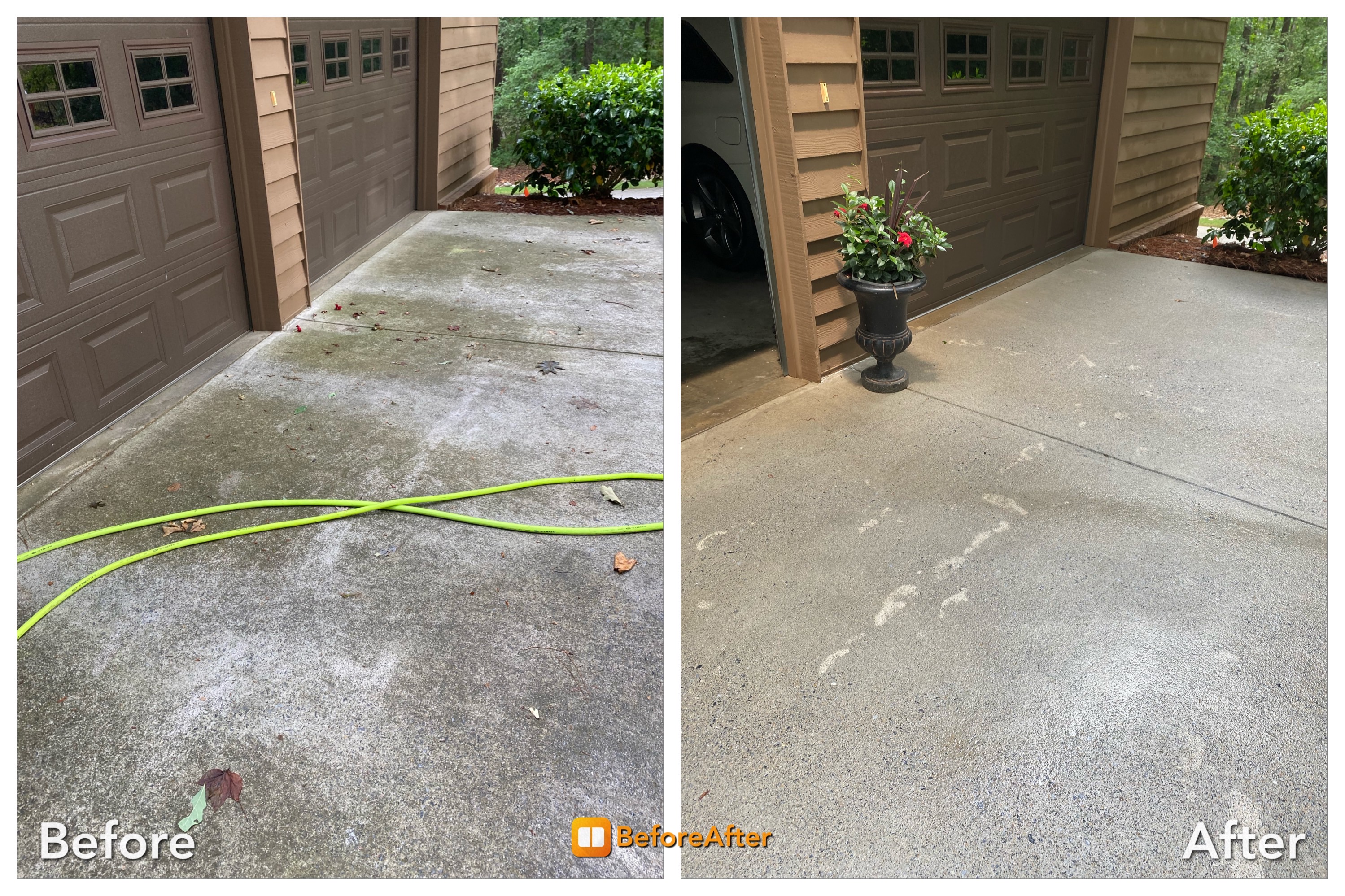 Concrete Driveway outside garage