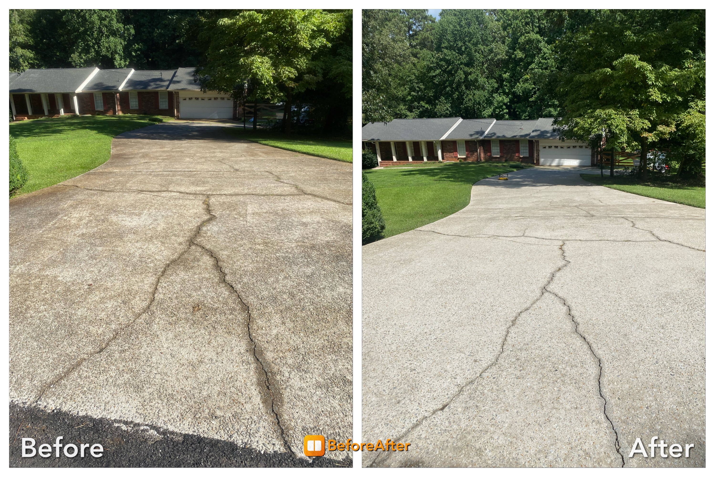 Concrete Driveway Before and After