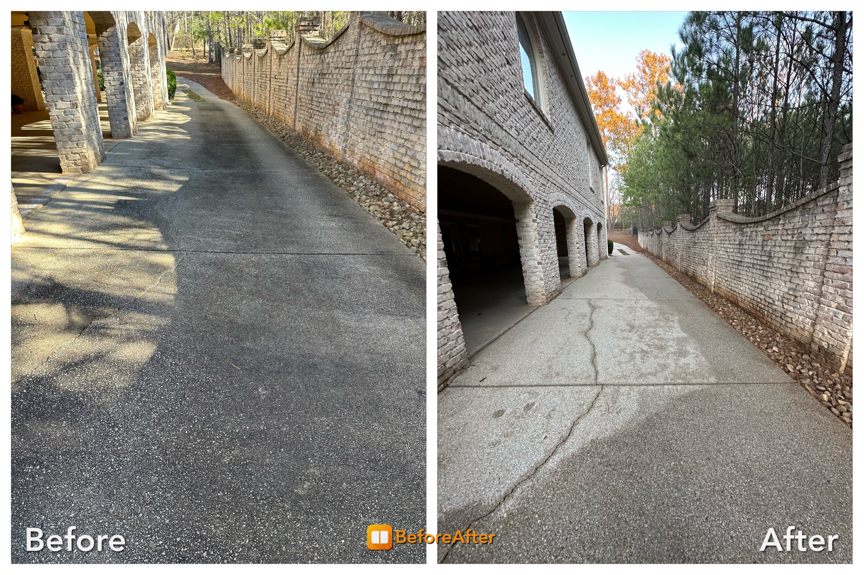 Before and after concrete driveway