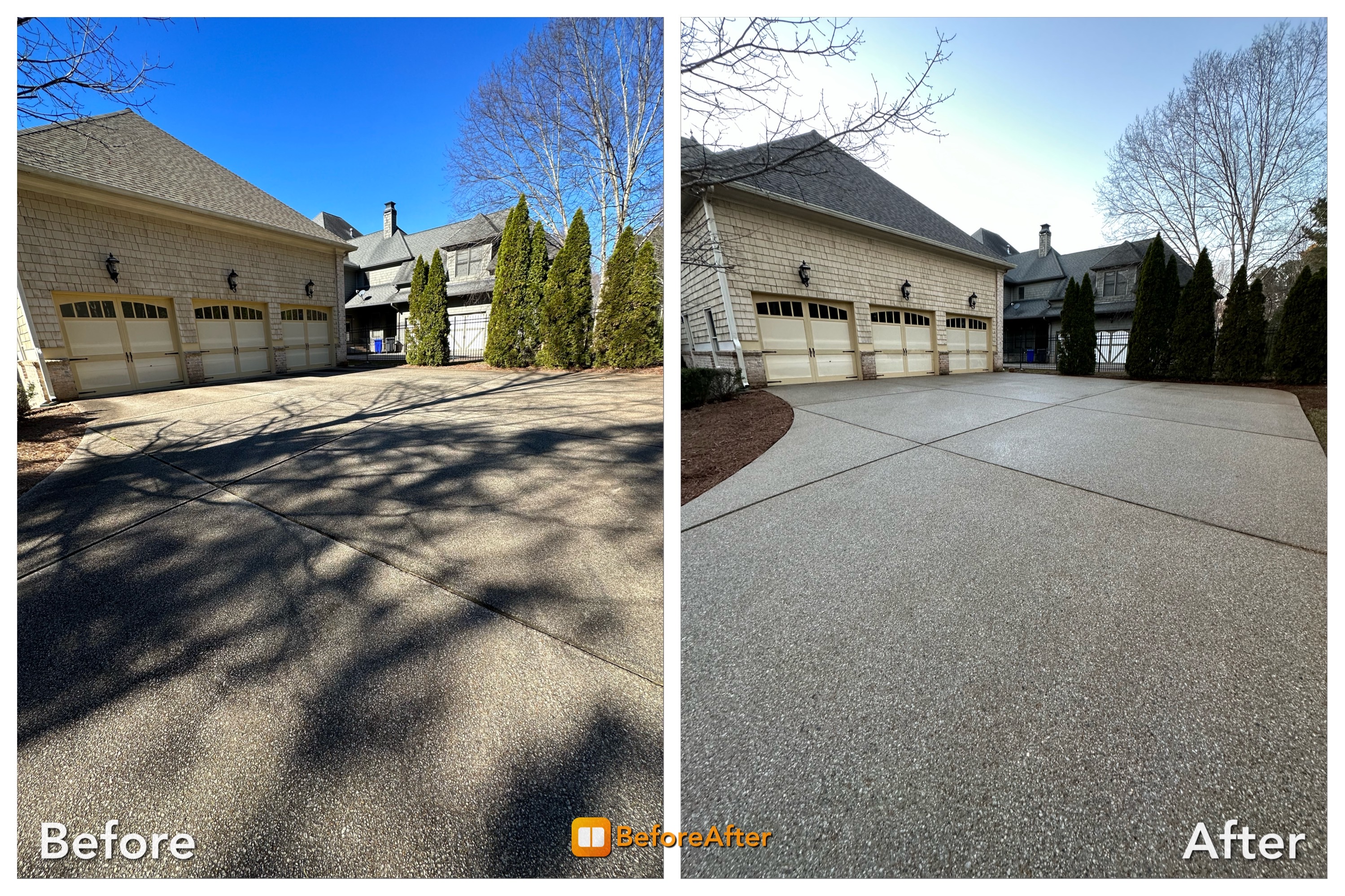 Before and after Concrete Driveway