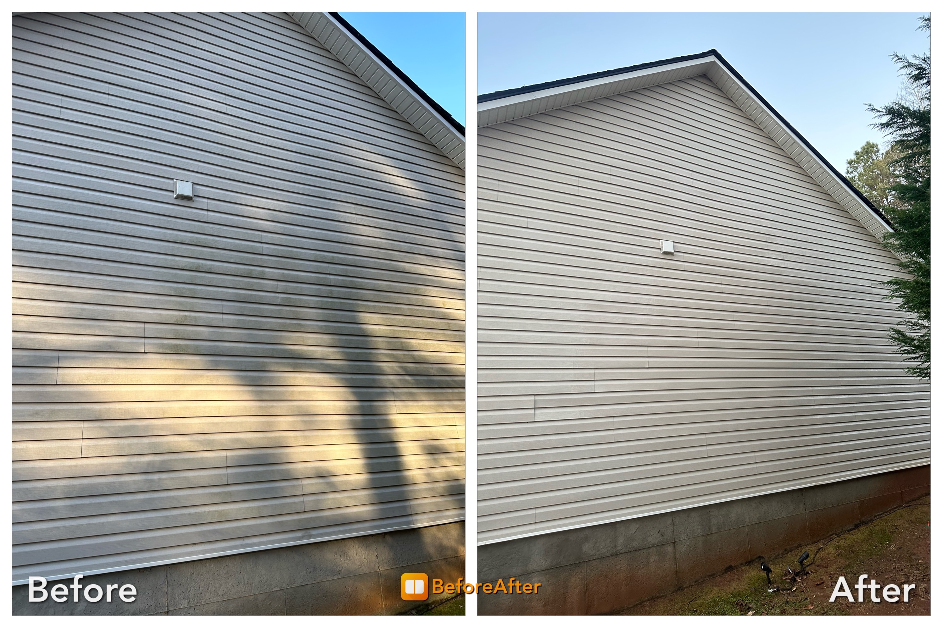 House soft wash before and after