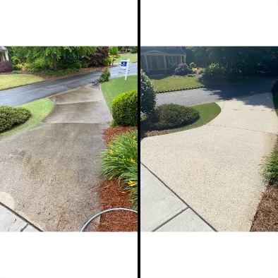 Cleaned Concrete Driveway