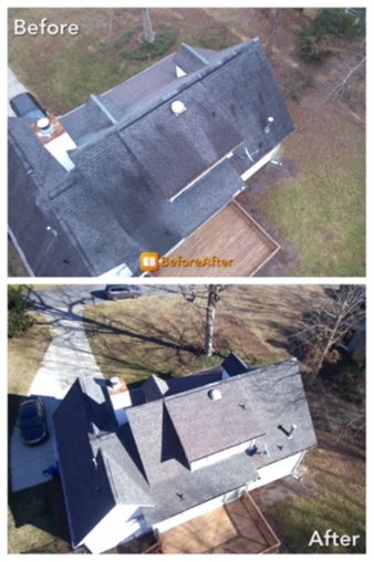 Aerial Roof before and after